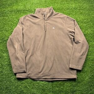 Lacoste Jacket Men Size 8 3XL Brown Quarter Zip Snap Pullover Fleece Alligator